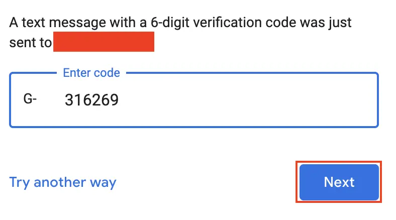 google verification code image