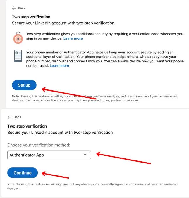 Linkedin Two Factor Authentication